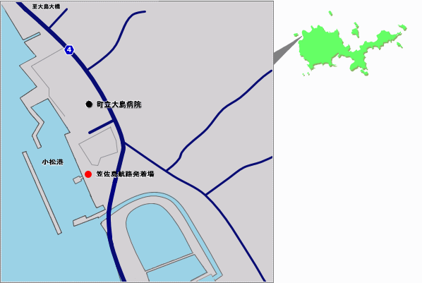 笠佐島航路発着場マップ