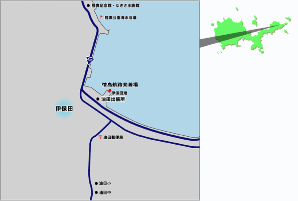 情島航路発着場マップ